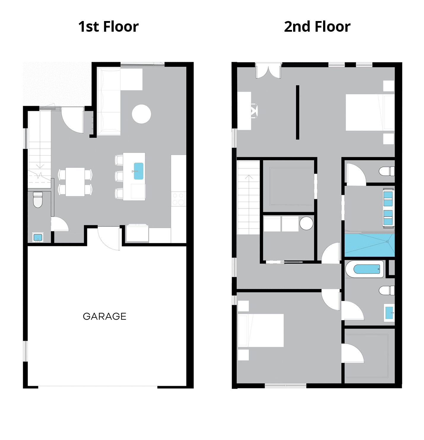 2 Bedroom Floorplan in the 92 Ave Residences Westminster Colorado Townhome Community